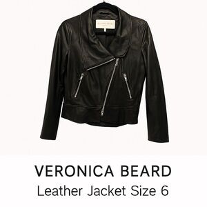 Veronica Beard Black Moto Leather Jacket